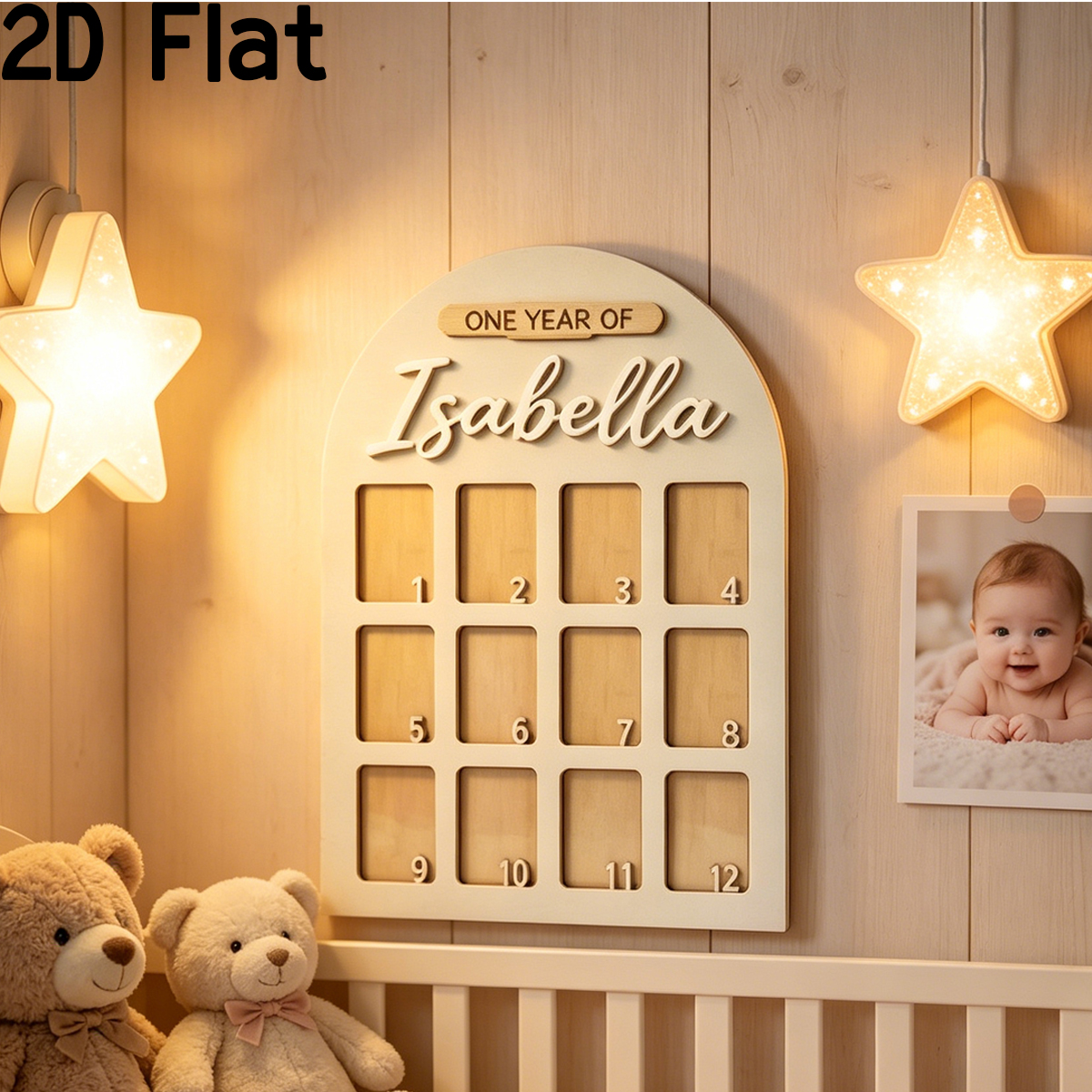 Baby Gate Stairs - 1Pc Custom Photo Record Board Wooden