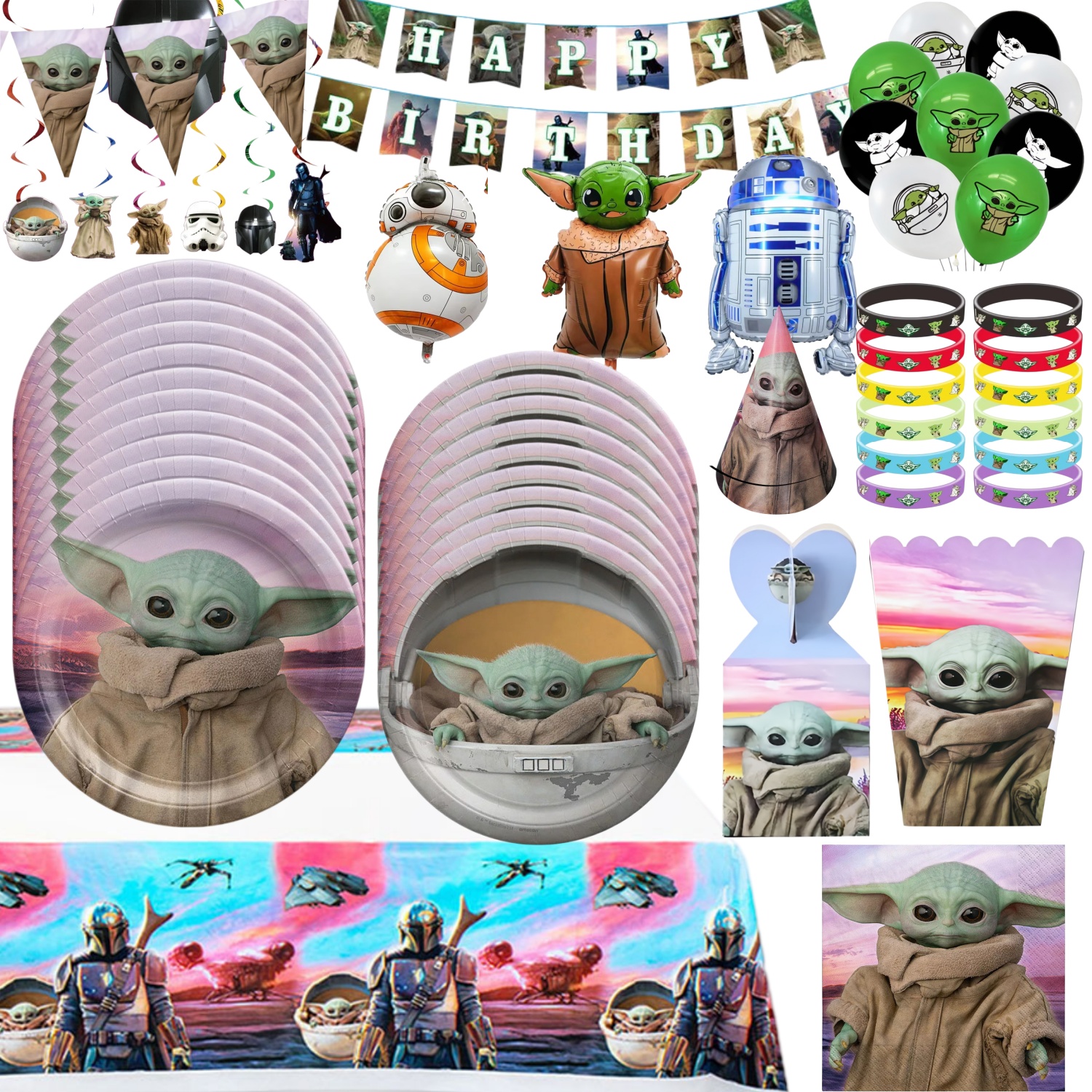 Baby Yoda Products - Cartoon Yoda Baby Theme Birthday Party