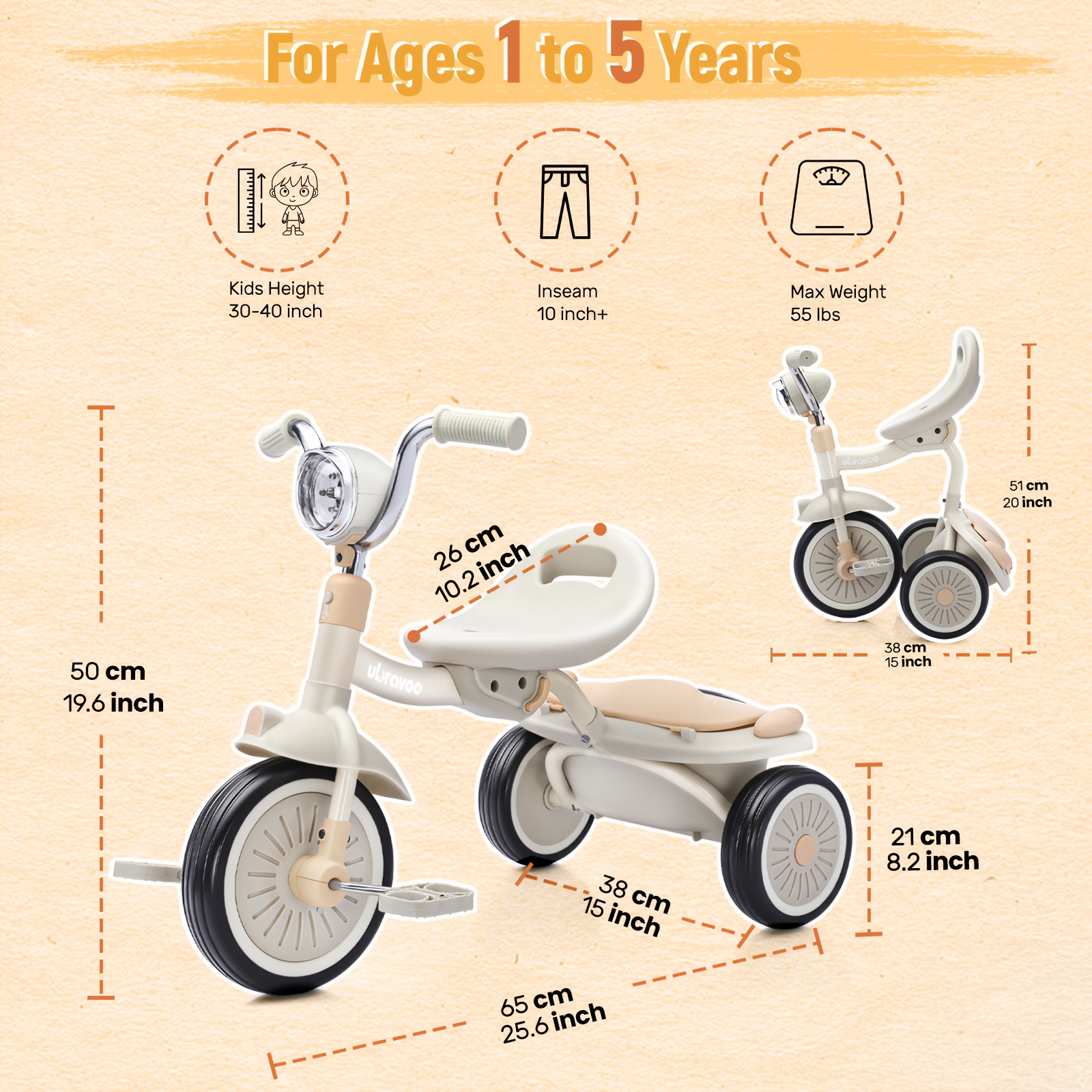 4-in-1 Kids Tricycle – 3-Wheel - Baby Products 1 Year incelemesi ve fiyatı